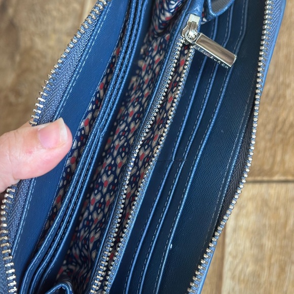 Tory Burch Blue Zip Wallet - Picture 3 of 5